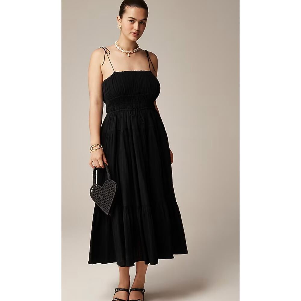 J. Crew Black Midi Dress